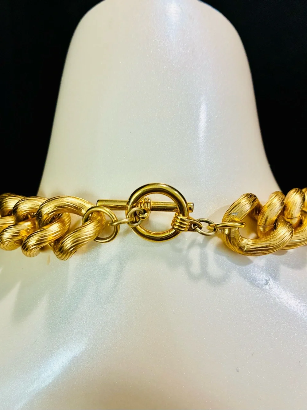 Deliciously Chunky VTG 80s Textured Gold Chain Necklace - Bold Statement 146g